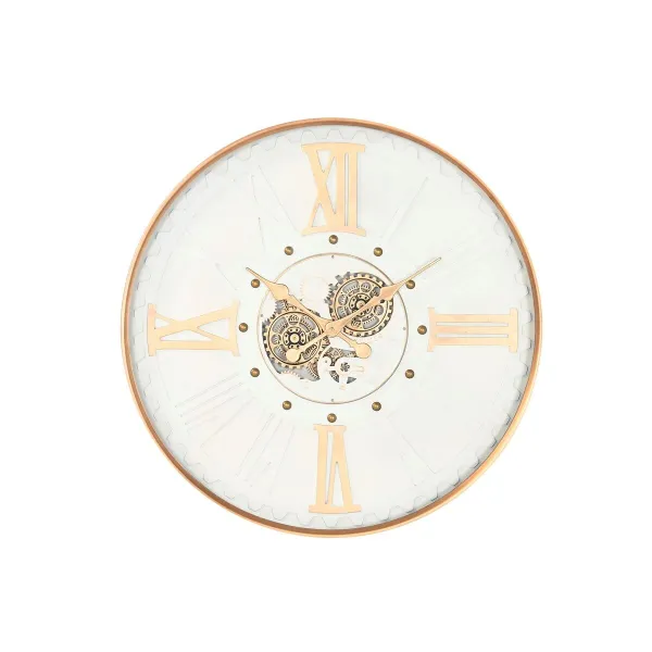 Настенное часы Home ESPRIT Белый Позолоченный Металл Стеклянный город 80 x 8 x 80 cm