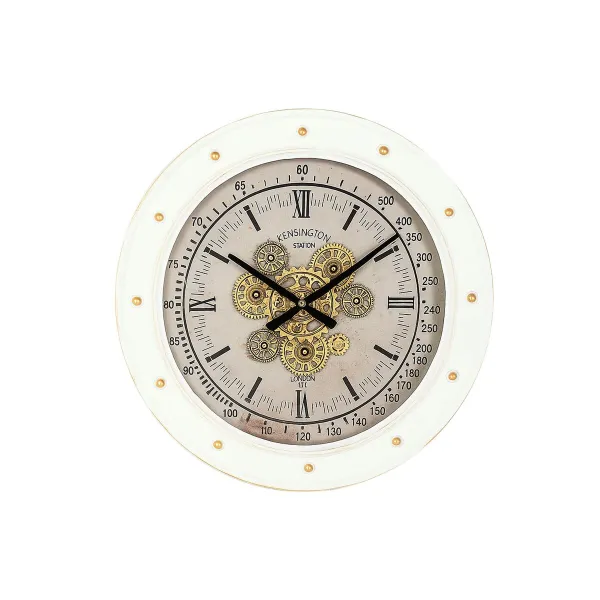 Sienas pulkstenis Home ESPRIT Balts Metāls Loft 60 x 9 x 60 cm