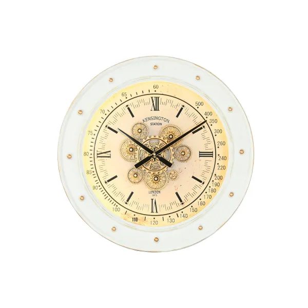 Sienas pulkstenis Home ESPRIT Balts Metāls Loft 60 x 9 x 60 cm