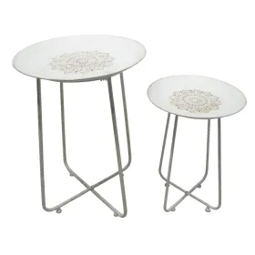 Side table Home ESPRIT White Golden 48 x 48 x 66 cm