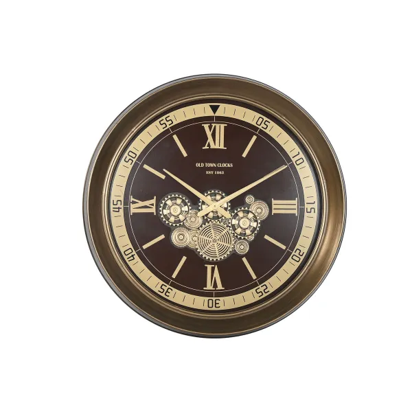 Настенное часы Home ESPRIT Позолоченный Тёмно Бордовый Стеклянный Железо Glam 100 x 14 x 100 cm