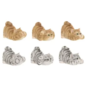 Dekoratīvās figūriņas Home ESPRIT Pelēks Oranžs Kaķu 5 x 9 x 6 cm (6 gb.)