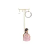 Jewellery Stand Home ESPRIT Green Pink Resin 14 x 6 x 36 cm (2 Units)