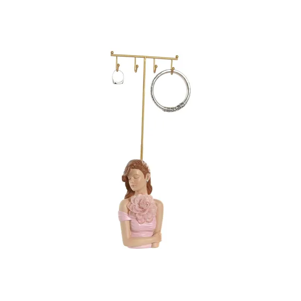 Jewellery Stand Home ESPRIT Pink Lilac Resin 12,5 X 6 X 33 CM (2 Units)