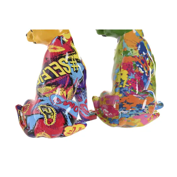 Декоративная фигура Home ESPRIT Жёлтый Зеленый Разноцветный Пёс 12 x 9 x 17 cm (2 штук)