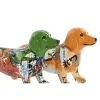 Dekoratyvinė figūrėlė Home ESPRIT Geltona Žalia Spalvotas Šuo 20 X 6 X 11,5 CM (2 vnt.)
