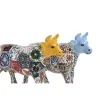 Dekoratīvās figūriņas Home ESPRIT Dzeltens Zils Daudzkrāsains Bullis 16 x 6 x 12 cm (2 gb.)