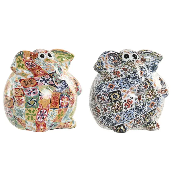 Kопилка Home ESPRIT Смола Слон 11,5 X 11 X 11 CM (2 штук)