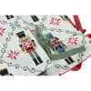Decorative basket Home ESPRIT White Red Green Beige Nutcracker Christmas 30 x 30 x 8 cm (2 Units)
