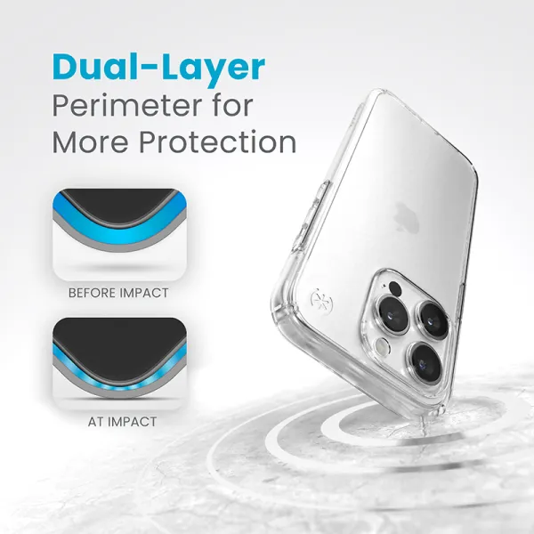 Speck Presidio Perfect-Clear - iPhone 15 Pro Case (Clear)