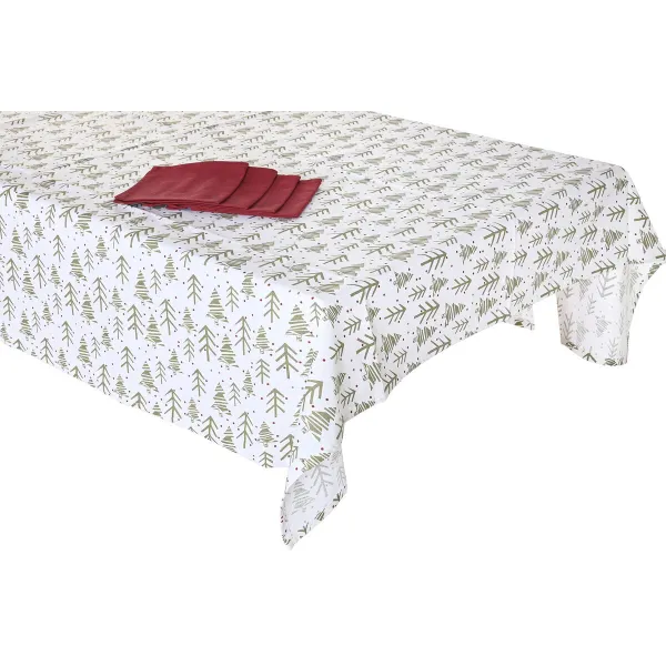 Stain-proof resined tablecloth Home ESPRIT White Green Beige (9 Pieces)