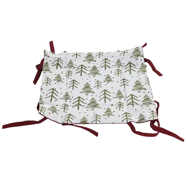 Koristekori Home ESPRIT Valkoinen Punainen Vihreä Beige Puut Joulu 30 x 30 x 8 cm