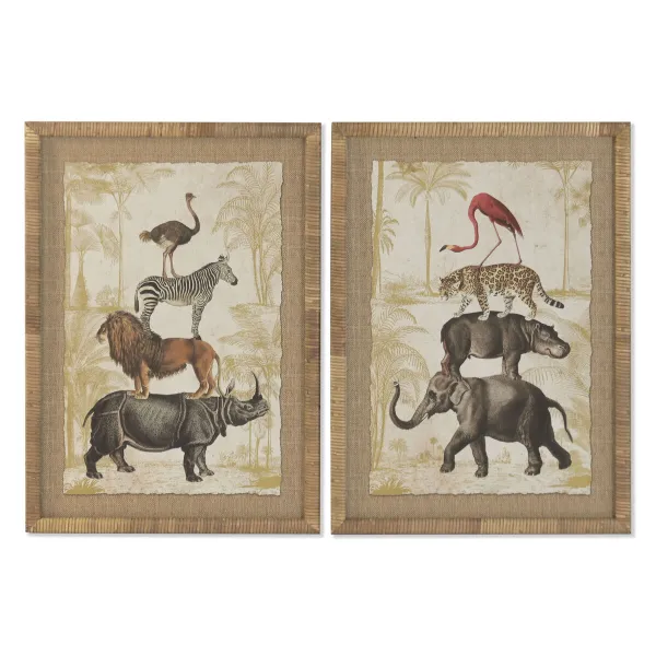 Картина Home ESPRIT Стеклянный Ель 50 x 2,5 x 70 cm (2 штук)