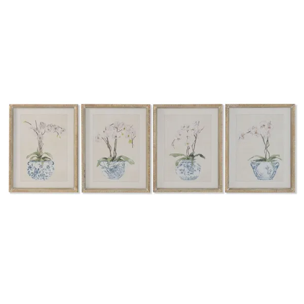 Paveikslas Home ESPRIT Stiklas Eglė 35 x 2,5 x 45 cm (4 vnt.)