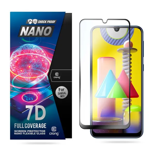Crong 7D Nano Flexible Glass - 9H hybrid glass for the entire Samsung Galaxy M31 screen