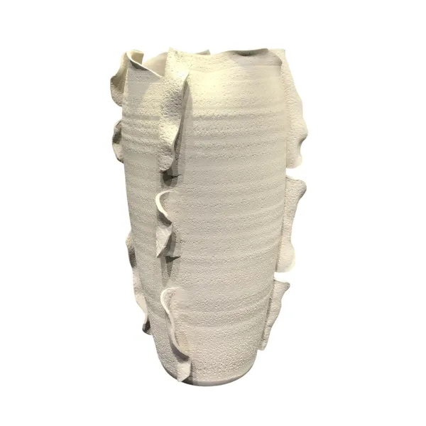Vase Home ESPRIT White Ceramic Traditional style Modern 27 x 27 x 47 cm