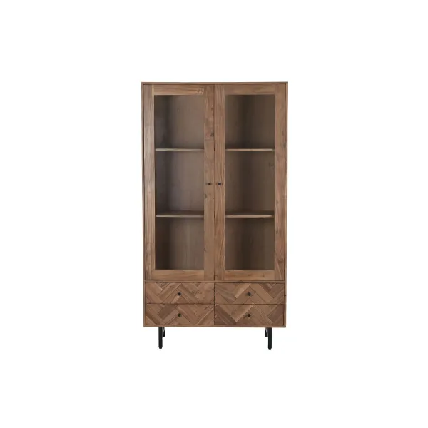 Дисплей-стенд Home ESPRIT Стеклянный древесина акации 100 x 40 x 185 cm