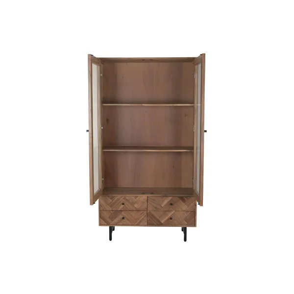Дисплей-стенд Home ESPRIT Стеклянный древесина акации 100 x 40 x 185 cm