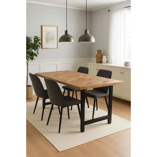 Обеденный стол Home ESPRIT Металл древесина акации 180 x 90 x 76 cm