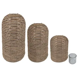 Подсвечник Home ESPRIT плетеный Стеклянный 40 x 40 x 83 cm