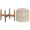 подставка для ног Home ESPRIT Бежевый город 40 x 40 x 52 cm