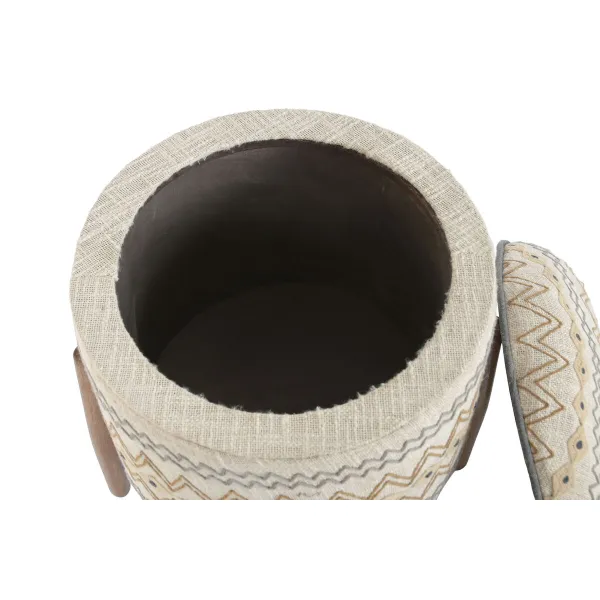 подставка для ног Home ESPRIT Бежевый город 40 x 40 x 52 cm