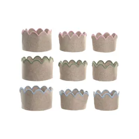 Grozs Home ESPRIT Zils Zaļš Bēšs Rozā Bērnu 30 x 30 x 20 cm (3 Daudzums) (3 gb.)