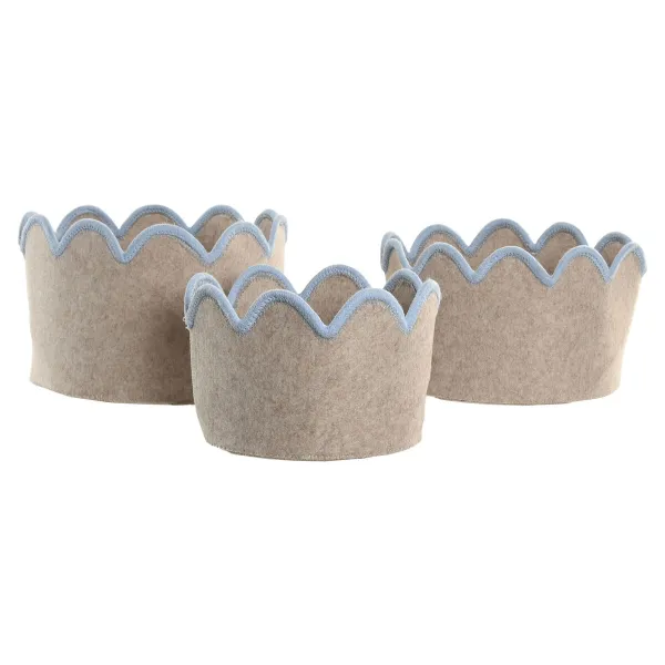 Grozs Home ESPRIT Zils Zaļš Bēšs Rozā Bērnu 30 x 30 x 20 cm (3 Daudzums) (3 gb.)