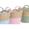 Koristekori Home ESPRIT Sininen Vihreä Pinkki Luonnollinen Lasten 35 x 35 x 28 cm (3 osaa)