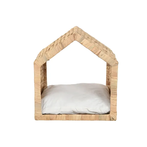 Gyvūnų lova Home ESPRIT Kreminė Natūralus Metalinis Vandens hiacintas 43 x 43 x 46 cm