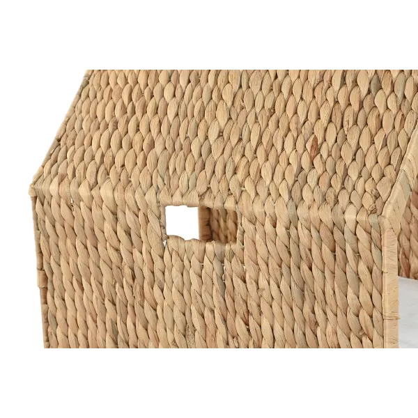 Gyvūnų lova Home ESPRIT Kreminė Natūralus Metalinis Vandens hiacintas 43 x 43 x 46 cm