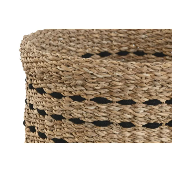 Декоративная корзина Home ESPRIT Чёрный Натуральный Джут Морская трава (3 Предметы)