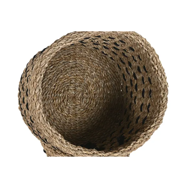 Decorative basket Home ESPRIT Black Natural Jute Seagrass (3 Pieces)