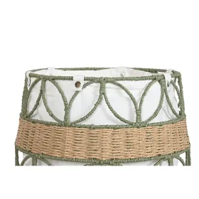 Decorative basket Home ESPRIT White Green Natural Fibre (2 Units)