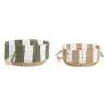 Krepšelio rinkinys Home ESPRIT Žalia Kreminė Tropinis 35 X 35 X 16 CM (2 Dalys)