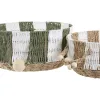 Krepšelio rinkinys Home ESPRIT Žalia Kreminė Tropinis 35 X 35 X 16 CM (2 Dalys)