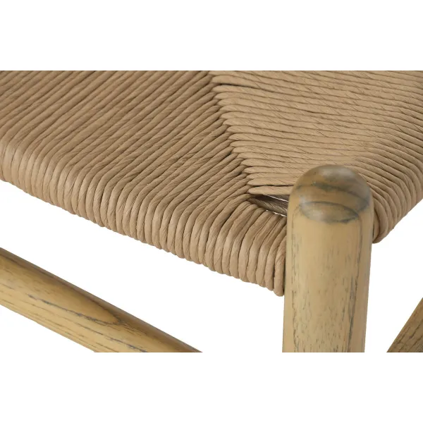 Dining Chair Home ESPRIT Natural Rattan Elm wood 55 x 46 x 80 cm