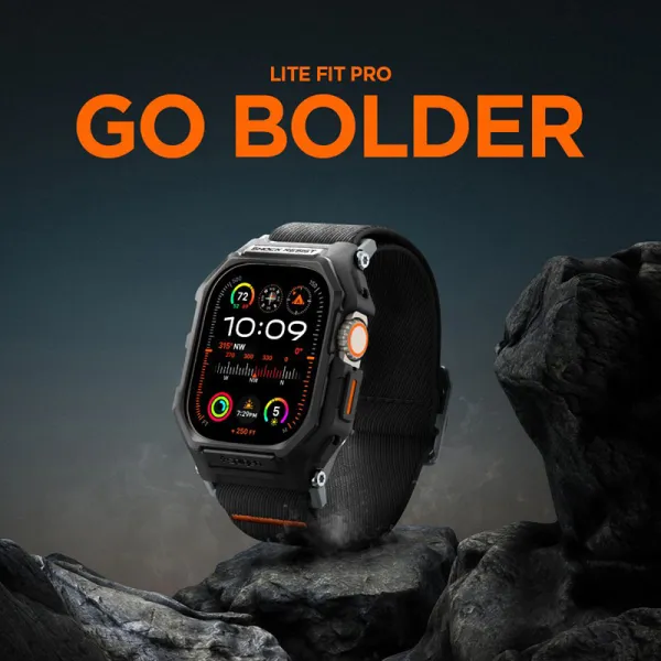 Spigen Lite Fit "Pro" - Case with Strap for Apple Watch Ultra 1/2 49 mm (Matte Black)