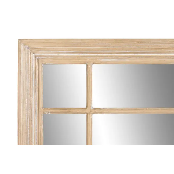 Wall mirror Home ESPRIT Natural Window Stripped 68 x 4 x 128 cm