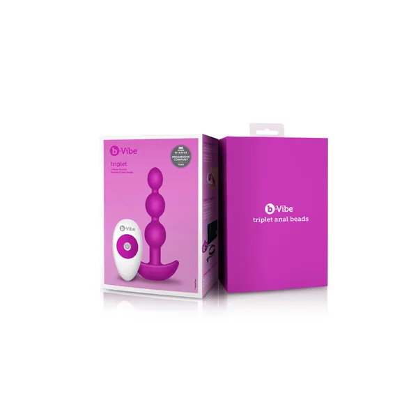 Triplet Anal Beads Fuchsia B-Vibe 92740