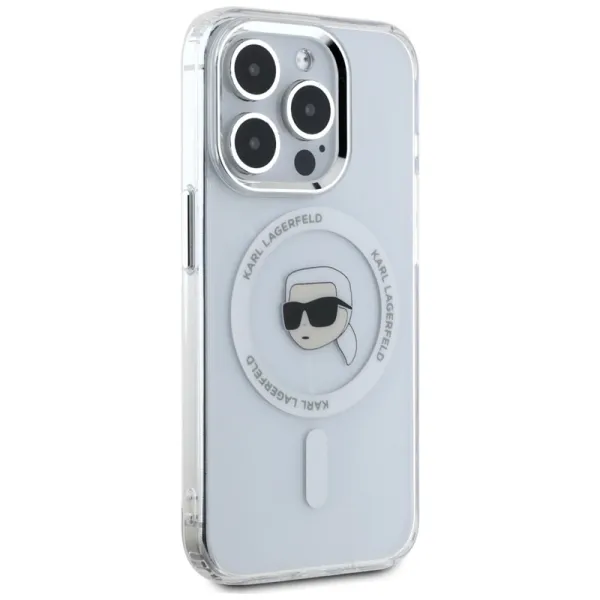Karl Lagerfeld IML Metal Karl Head MagSafe - Case for iPhone 15 Pro Max (white)