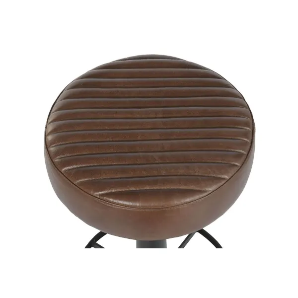 Stool Home ESPRIT Brown Black Leather Iron