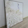 Canvas Home ESPRIT White Natural Peacock Tropical 100 x 5 x 100 cm (2 Units)