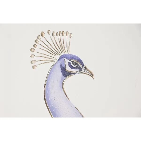 Canvas Home ESPRIT White Natural Peacock Tropical 100 x 5 x 100 cm (2 Units)