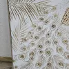 Canvas Home ESPRIT White Natural Peacock Tropical 100 x 5 x 100 cm (2 Units)