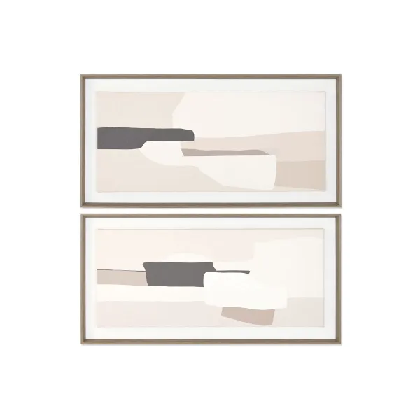 Полотно Home ESPRIT Белый Бежевый Абстракция город 100 x 4 x 50 cm (2 штук)