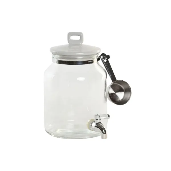 Soap Dispenser Home ESPRIT Transparent Stainless steel Aluminium Crystal polystyrene Stoneware 3 L 17 X 17 X 26,7 CM