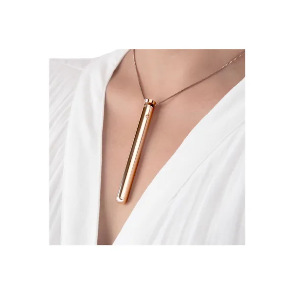 Bullet Vibrator Le Wand Necklace Pendant Rose Gold