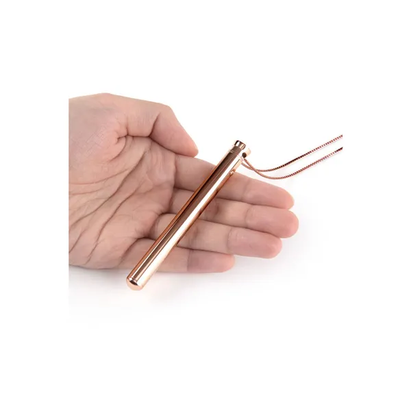 Bullet Vibrator Le Wand Necklace Pendant Rose Gold