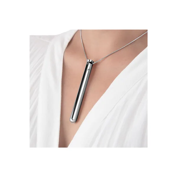 Bullet Vibrator Le Wand Necklace Pendant Silver